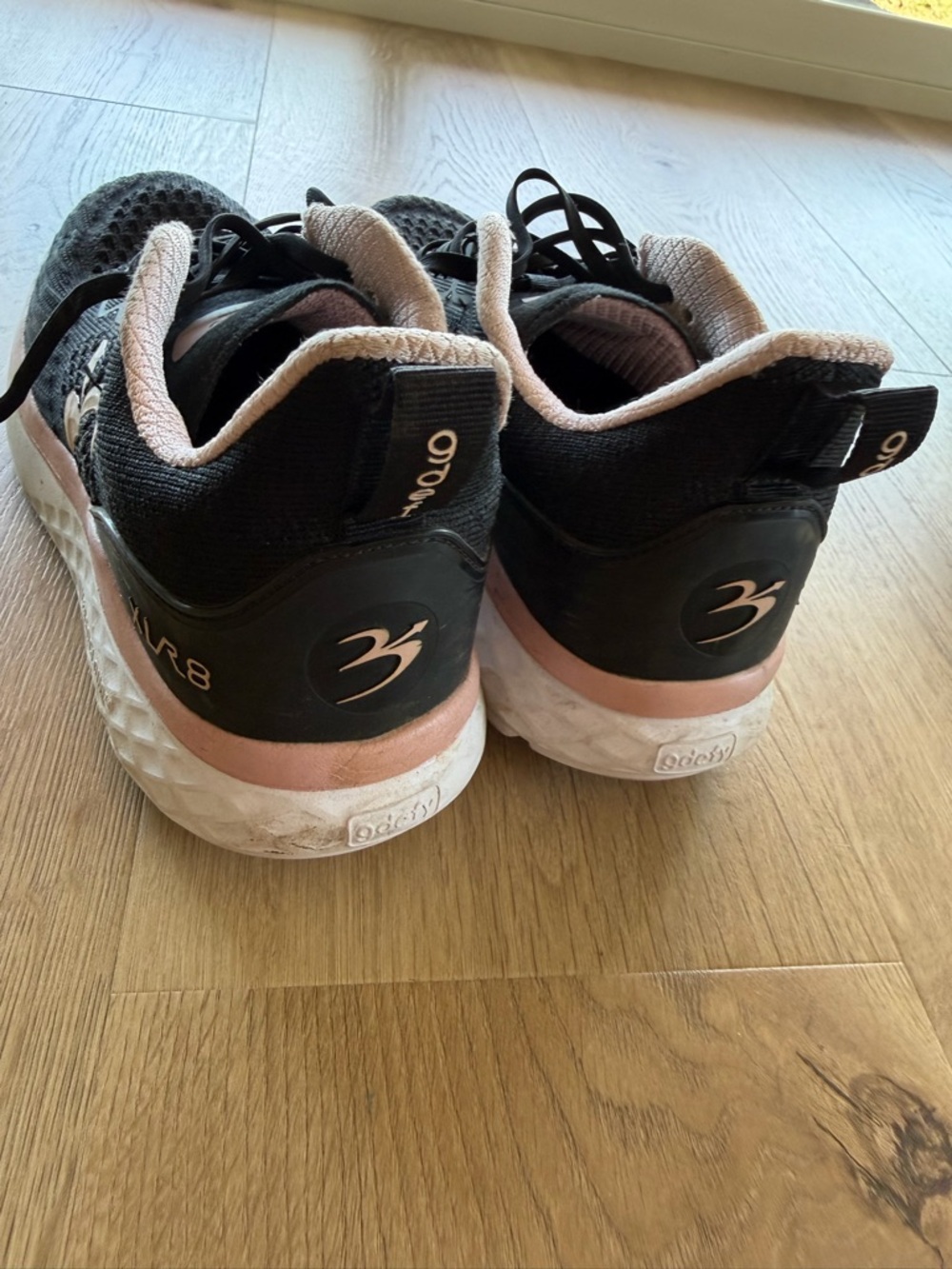 Women's Black and Pink Running Sneakers - Picture 4 of 11